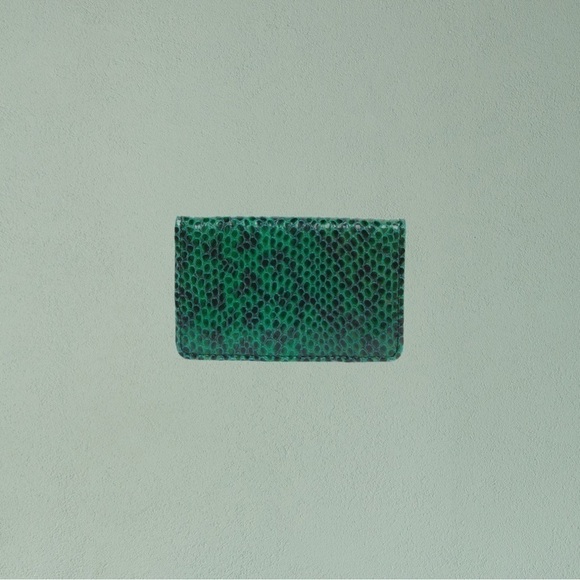 Aimee Kestenberg Sammy Bifold Card Wallet in Emerald Snake - Picture 4 of 5